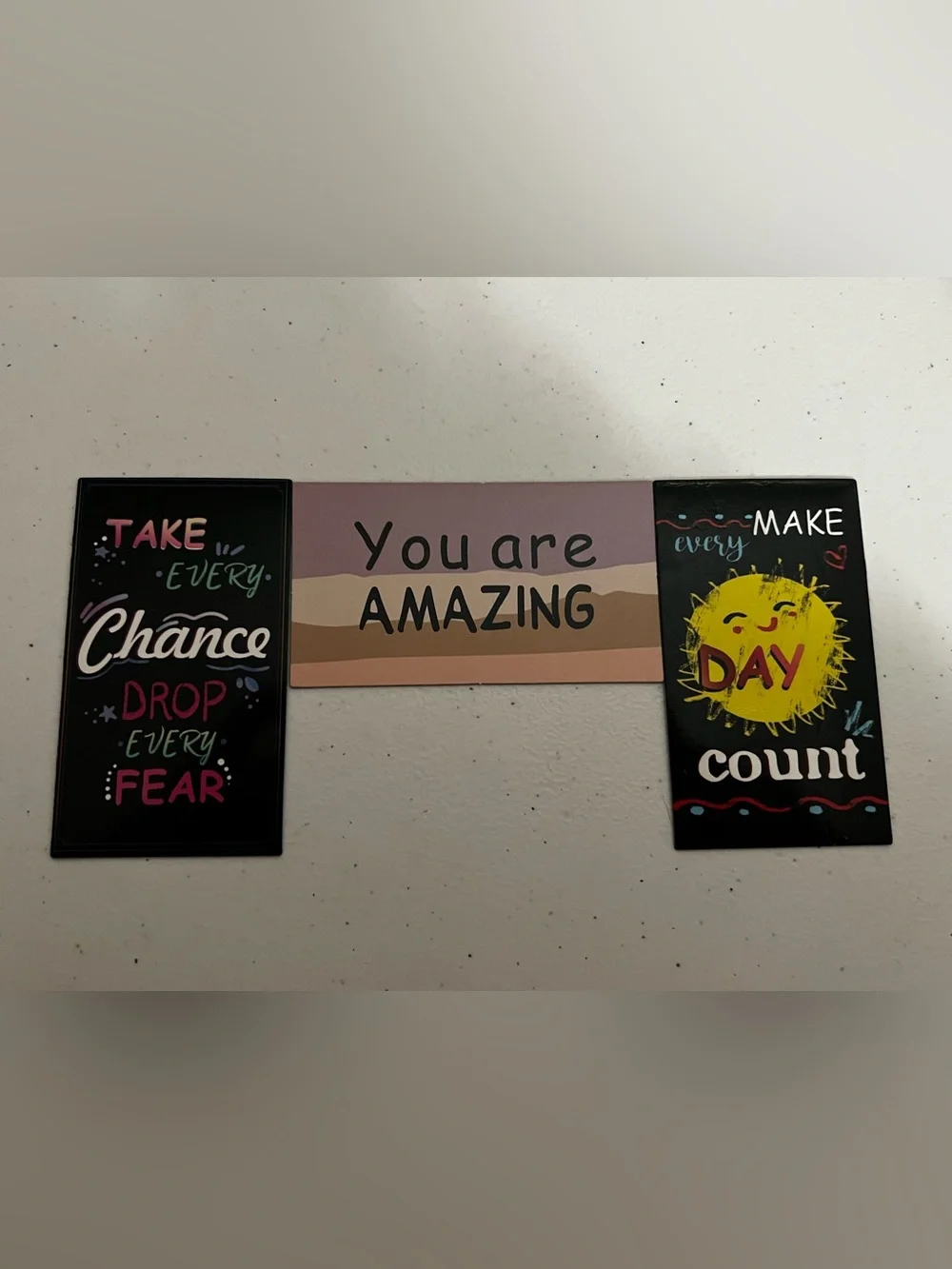 Three piece inspirational magnet set